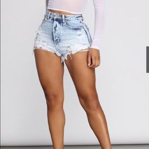 SOLD Windsor High Waisted Acid Wash Jean Shorts